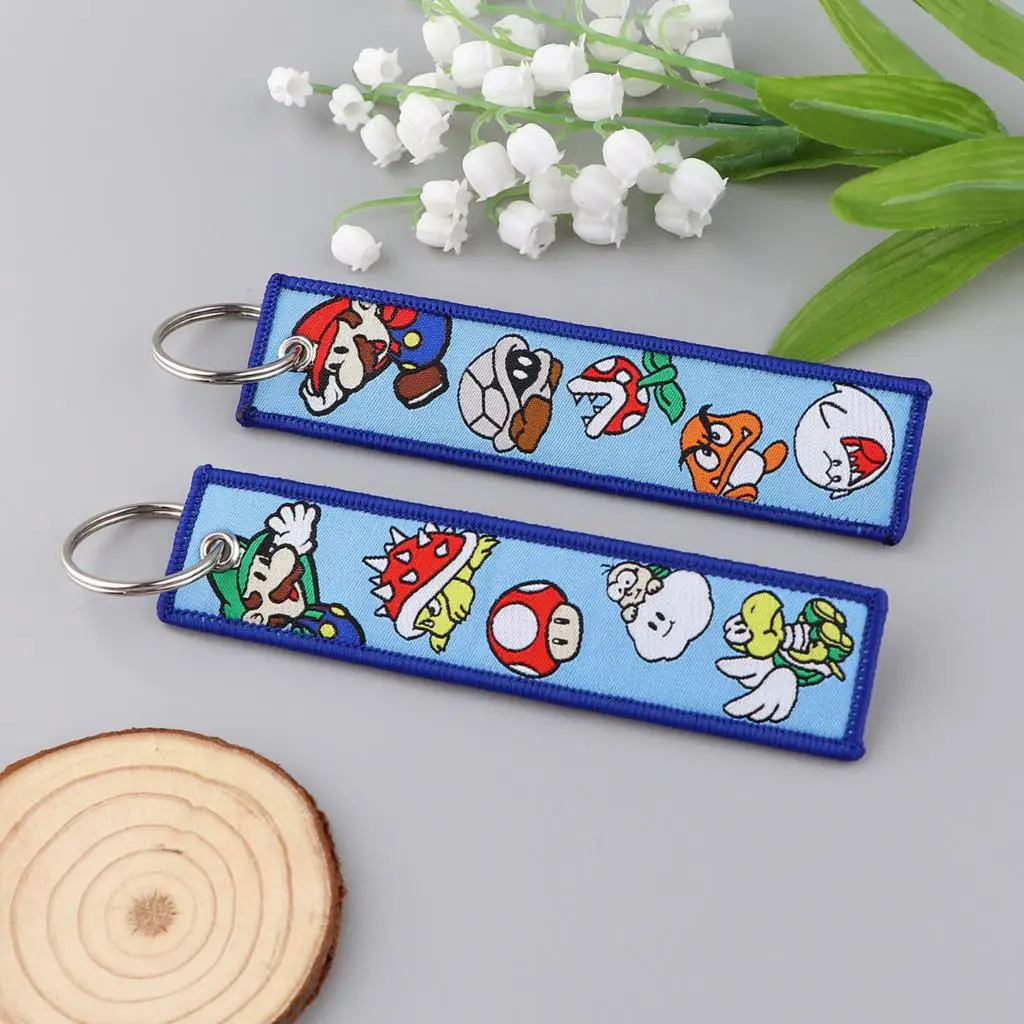 Mario Cute Key Tags Keychain for Car Motorcycles Anime Cartoon Keyring Men Women Holder Fashion Jewelry Accessories Gifts