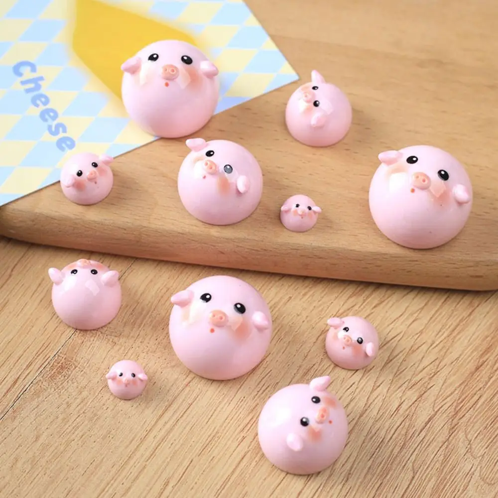 20pcs New Cartoon Pig Resin Slime Charms Cream Gel Flatback Phone Case Decor Colorful Scrapbooking Headband Making Kids Toy