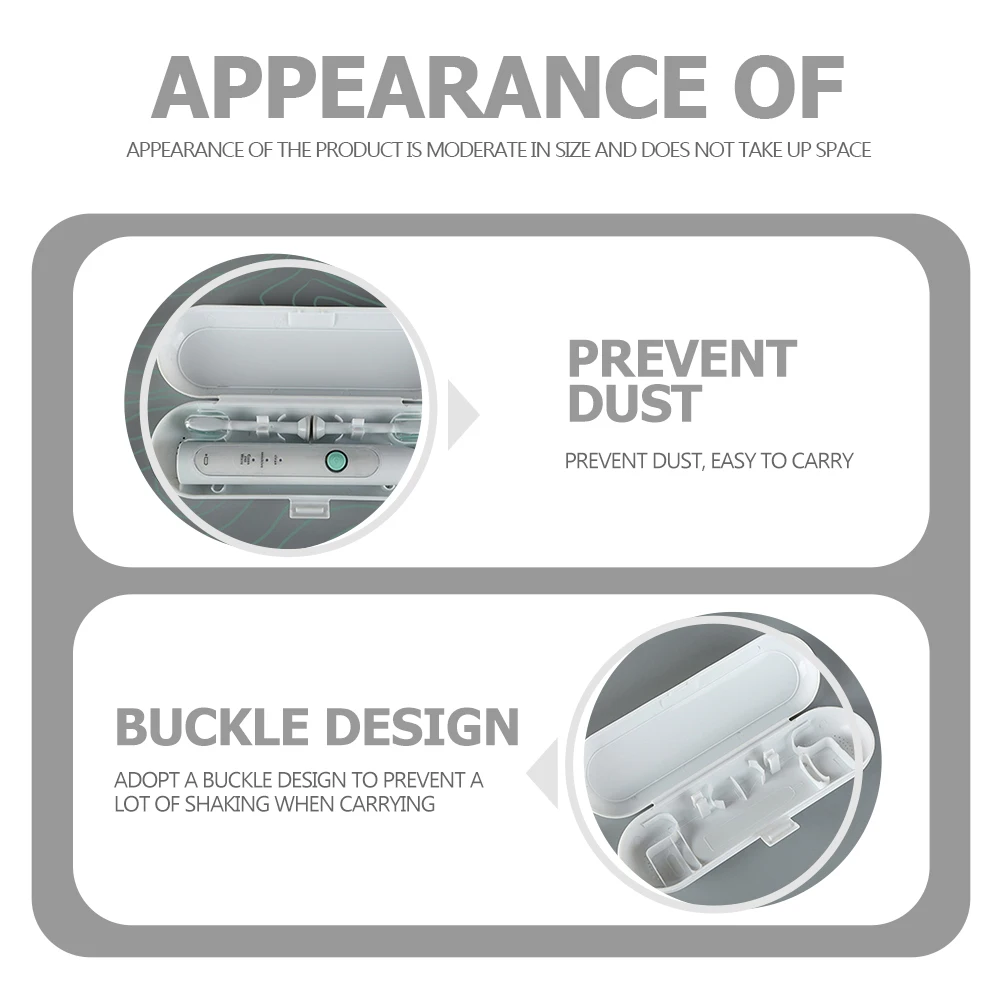 

4Pcs Toothbrush Travel Case Electric Toothbrush Dustproof Storage Box PP Material Durable for Outdoor Home Use