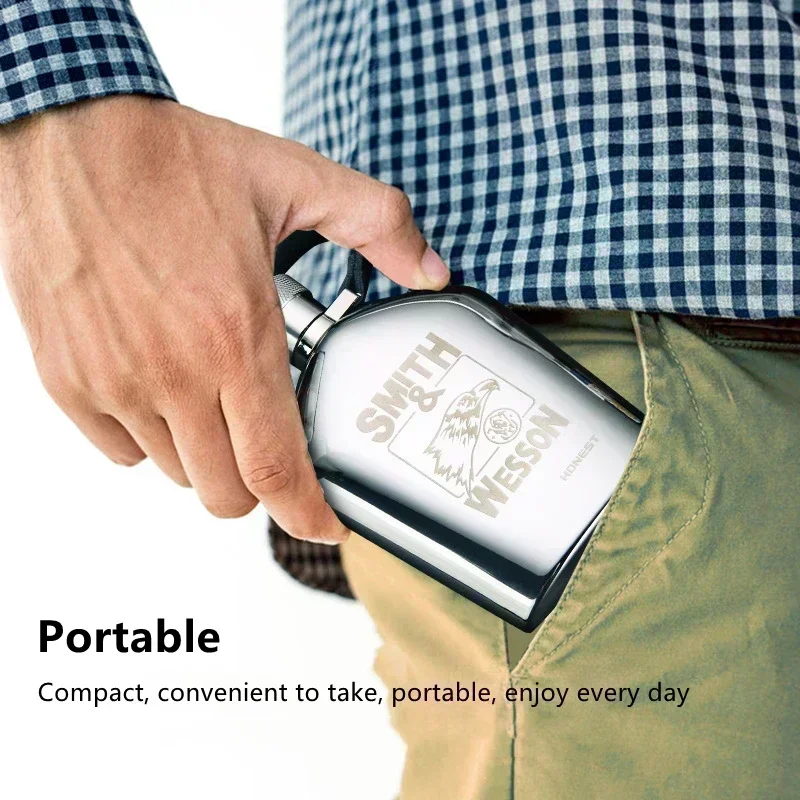 High Grade Stainless Steel Hip Flasks Exquisite 5OZ Whisky Pot Wine Pot Alcohol Bottle Whisky Flask Travel Pocket Wine Container