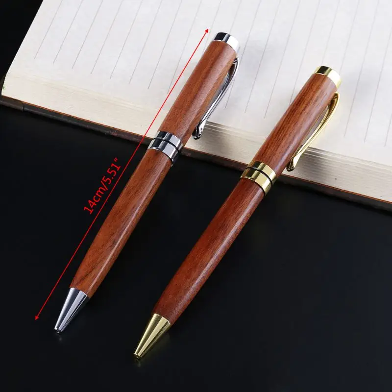 Luxury Handmade Wooden Twist Business Office Nib Ballpoint Pen Stationary