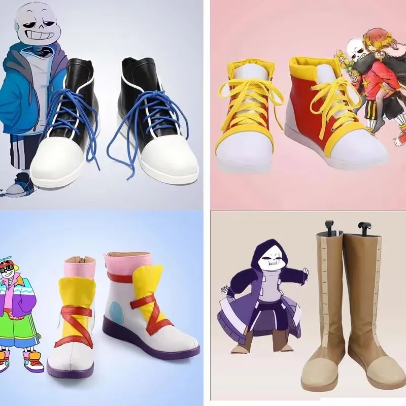 Anime Frisk Undertale Fresh Sans Shoes  Underfresh Flowerfell Boots Epictale Epic Sans Cosplay Christmas Party Custom Made Size