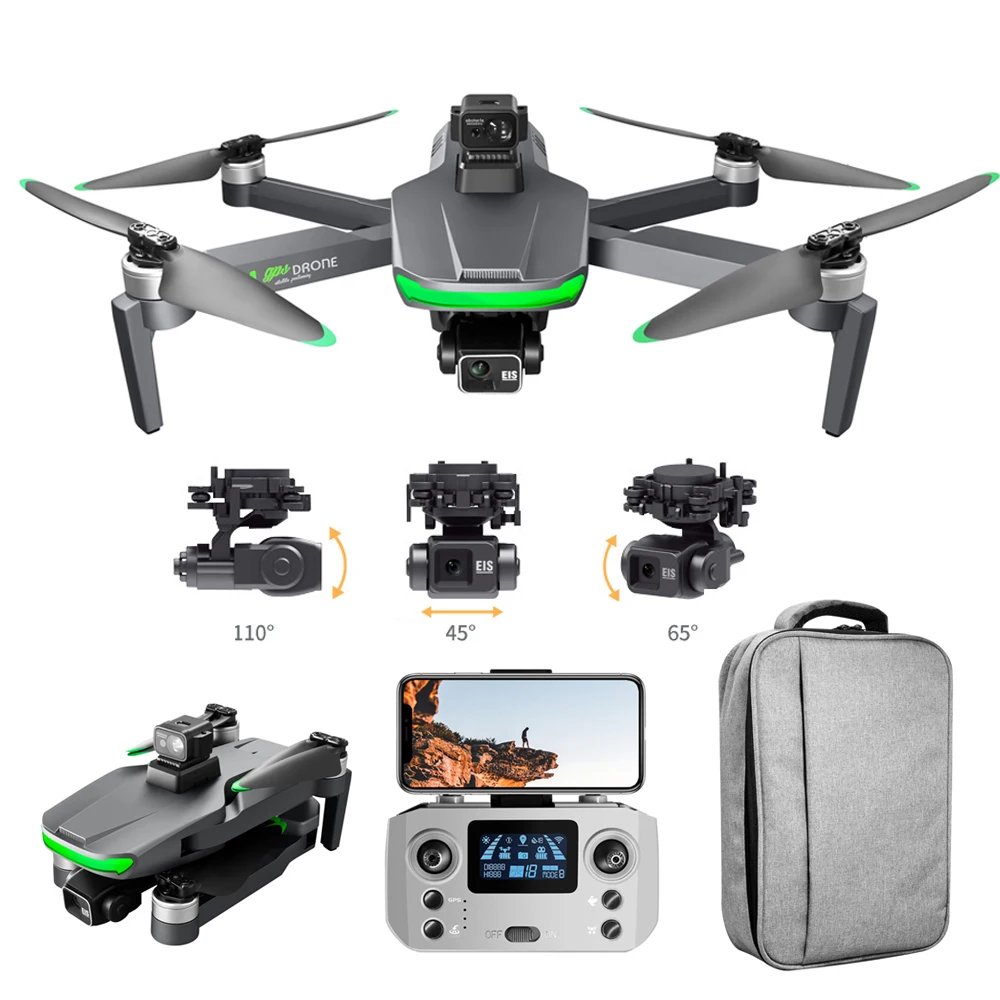 S155 3แกน gimbal FPV Drone 4K แบบมืออาชีพ GPS มอเตอร์ไร้แปรงถ่านพร้อมกล้องของเล่น HD โหลดโดรนแข่งเครื่องบิน RC