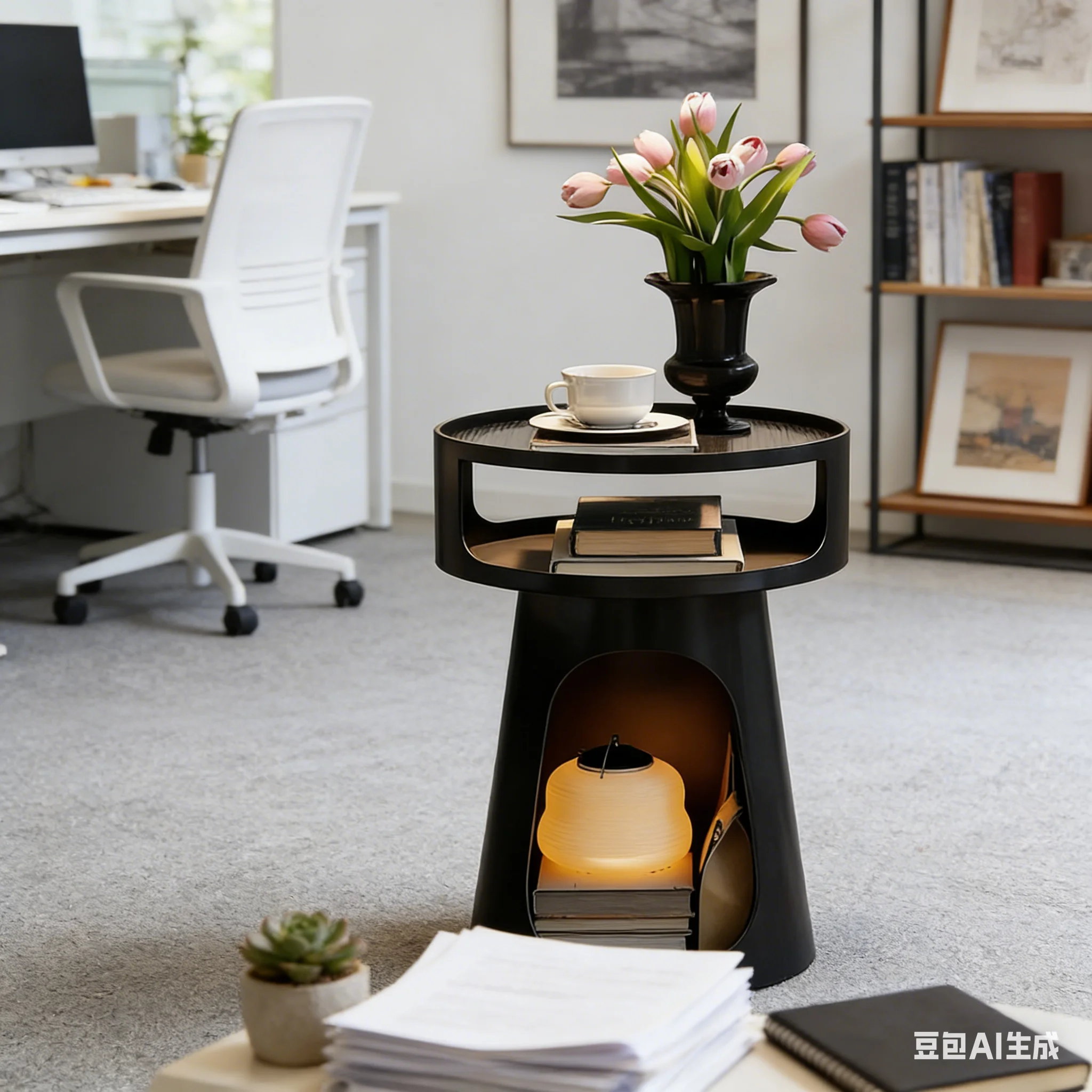 aoliviya-モダンライトクリエイティブアイアンアートシンプルなベッドサイドキャビネット、収納ラック付き、小さなアパート用ナイトスタンド、ベッドサイドテーブル-s