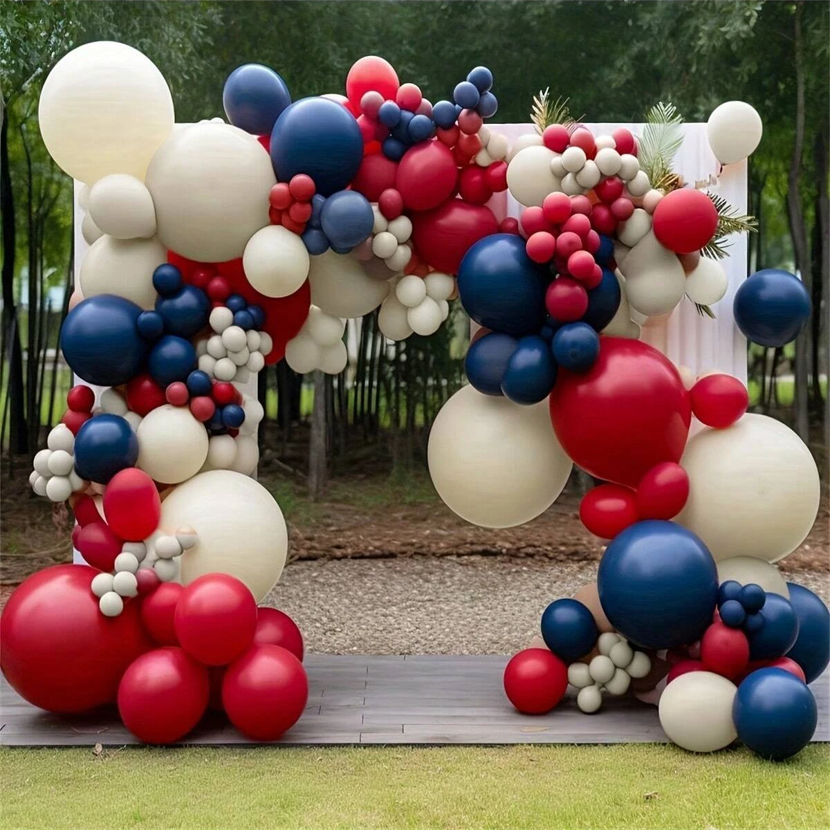 128 Uds azul marino rojo globo guirnalda arena blanco rojo globo arco Kit para fiesta de cumpleaños despedida de soltera género revelar