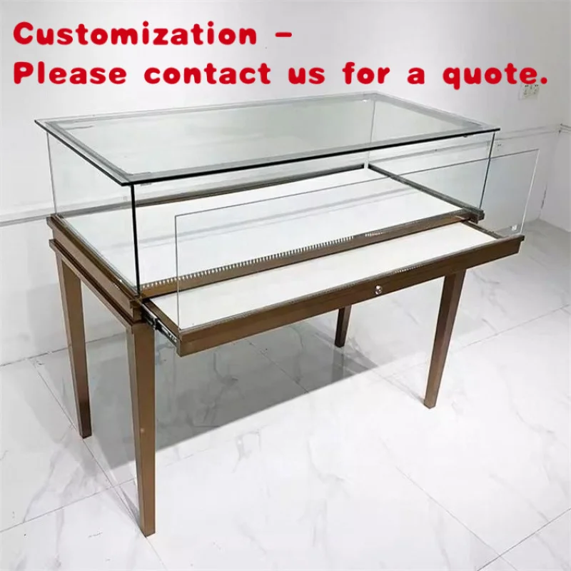 

custom.Factory Custom Jewelry Shop Cabinets Display Counter Golden Showcases Glass Display Jewellery Store Furniture Design
