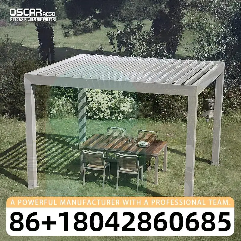 قابل للتعديل مخصص الحديثة بمحركات المناخ الحيوي أكشاك في الهواء الطلق الفناء الخلفي بجانب حمام السباحة حديقة أوروبية أمريكية الألومنيوم Lo #1