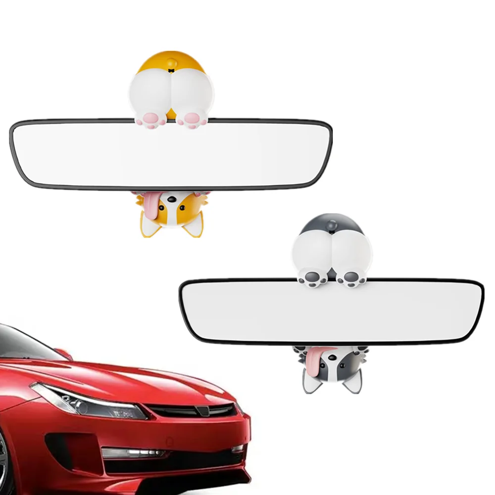 Car Fragrance Cute Swing Dog Rearview Mirror Ornaments Car Aromatherapy Shaking Head Oscillating Doll Auto Interior Accessories