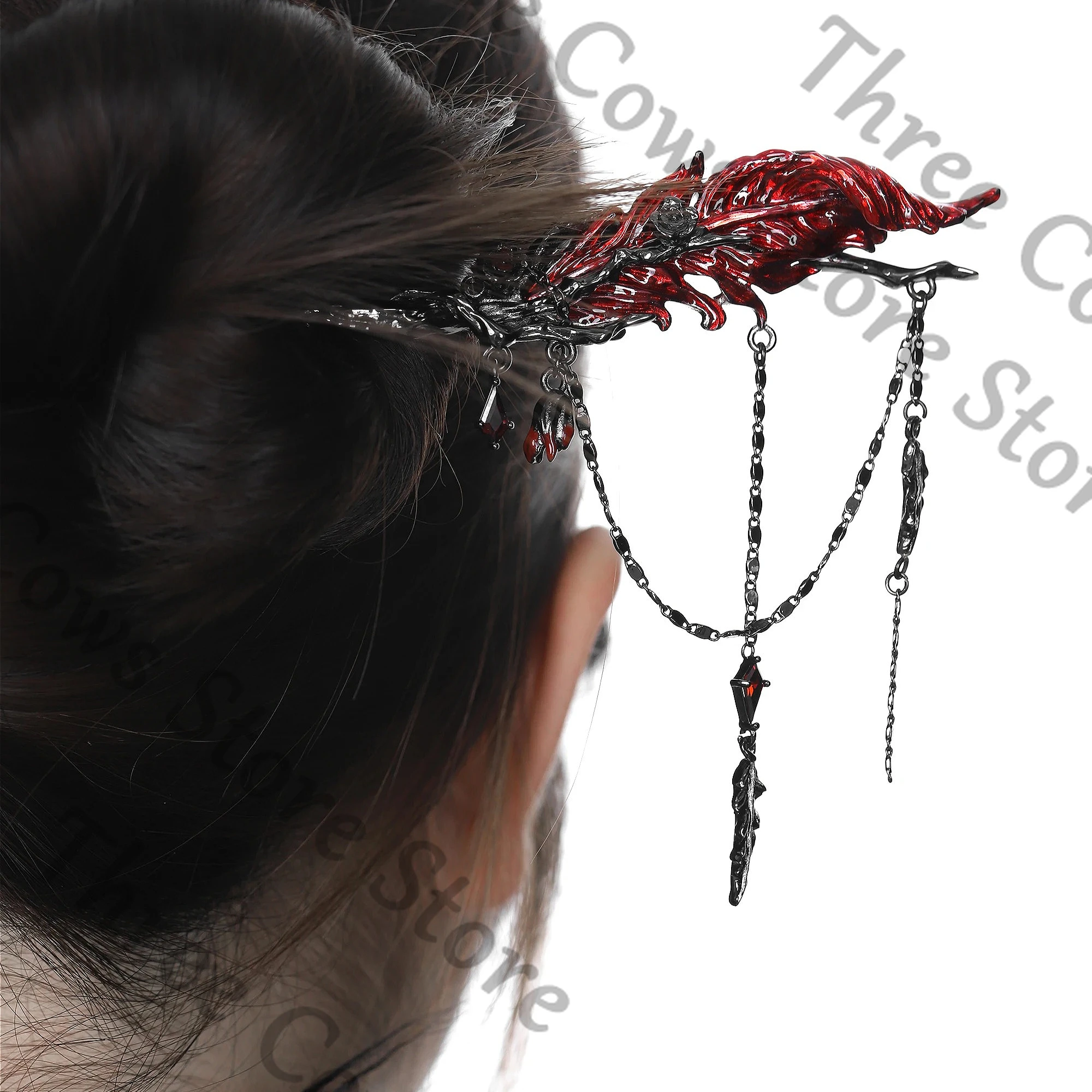 

Anime Love and Deepspace Sylus Cosplay Cartoon Headwear Hairpin Ornament Headdress Accessory Hair Clasp Mascot Ambitus Fans Gift