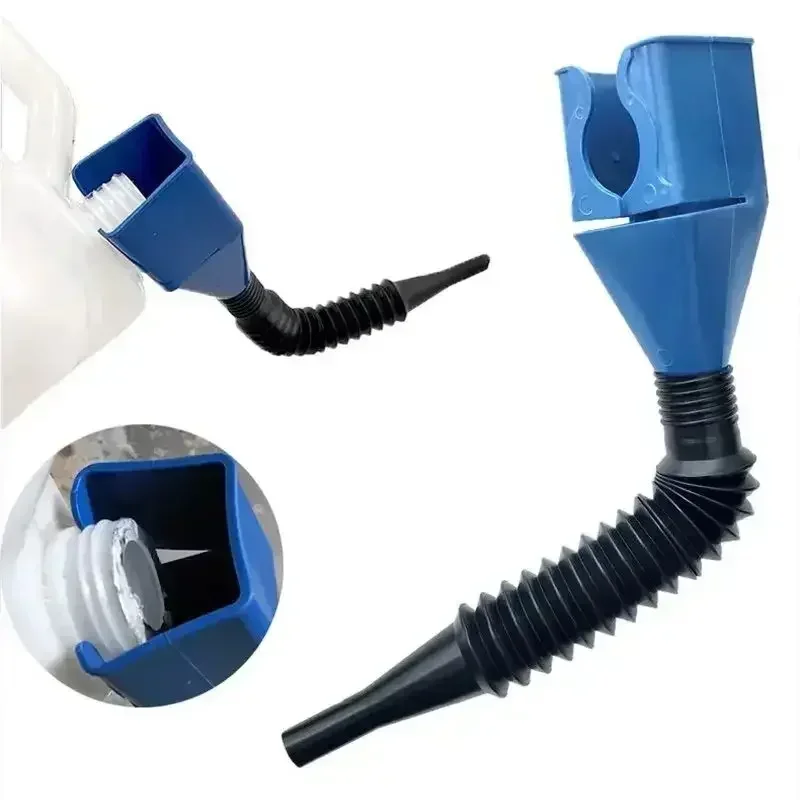 New Gasoline Engine Oil Funnel 1PC Foldable Car Motorcycle Refueling Filter Transfer Tool Plastic Snap Spill-Free