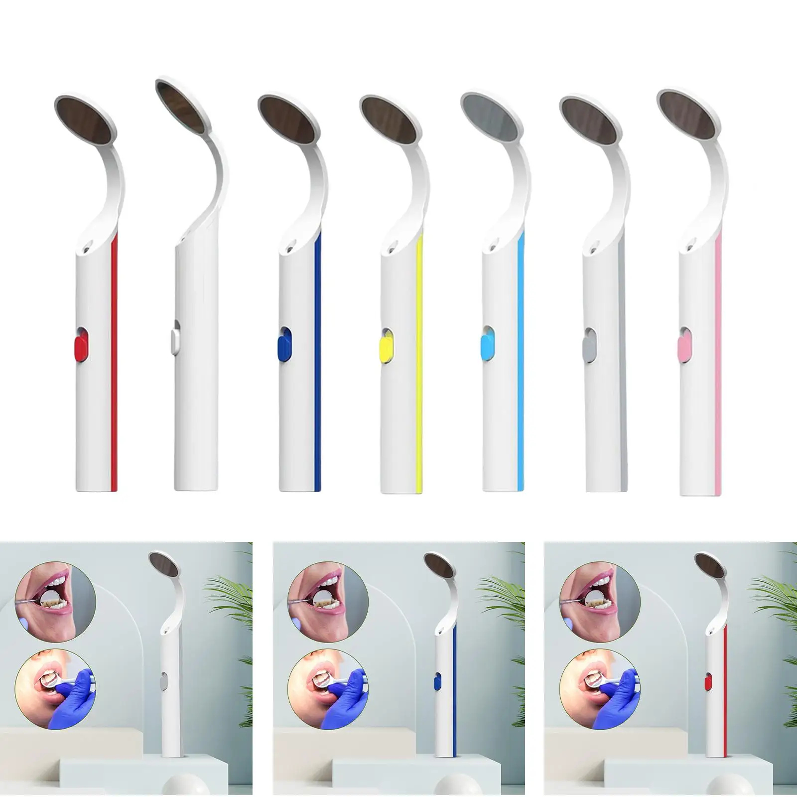 

Dental Mirror with Angle Home Use Comfortable Grip Lightweight