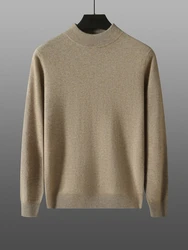 Choice-suéter de cachemira para hombre, jersey básico de cuello simulado, suave y cómoda parte inferior, prendas de punto de alta calidad, Tops de otoño e invierno, 100%