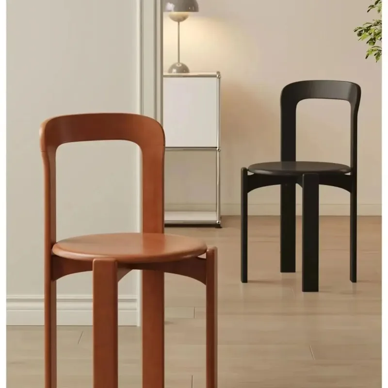 

Nordic Light Luxury Solid Wood Modern and Simple Household Dining Table and Chair Small Unit Restaurant Stackable Colored Chair