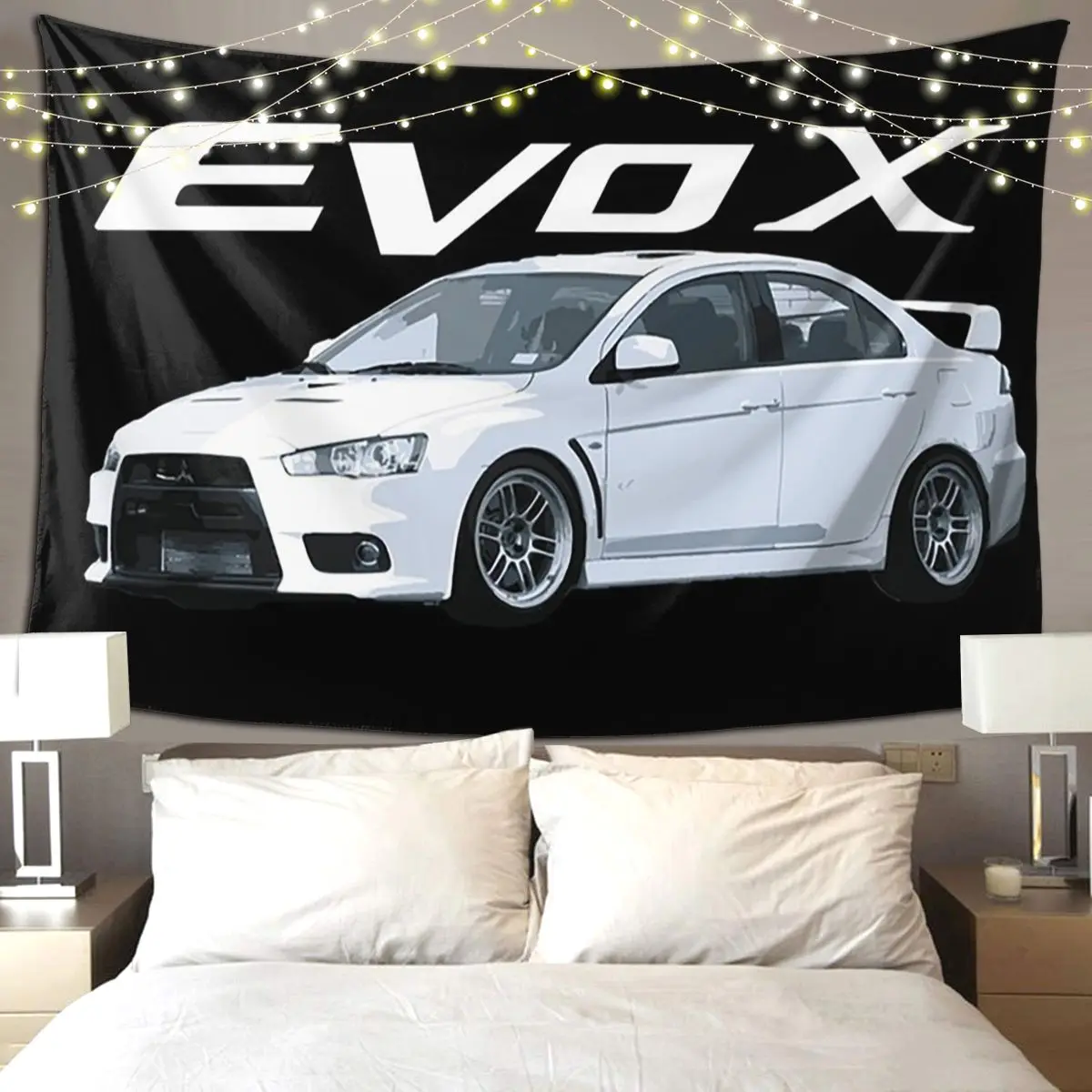 

Evo X Wicked White RPF1 Tapestry Art Wall Hanging Aesthetic Home Decoration Tapestries for Living Room Bedroom Dorm Room