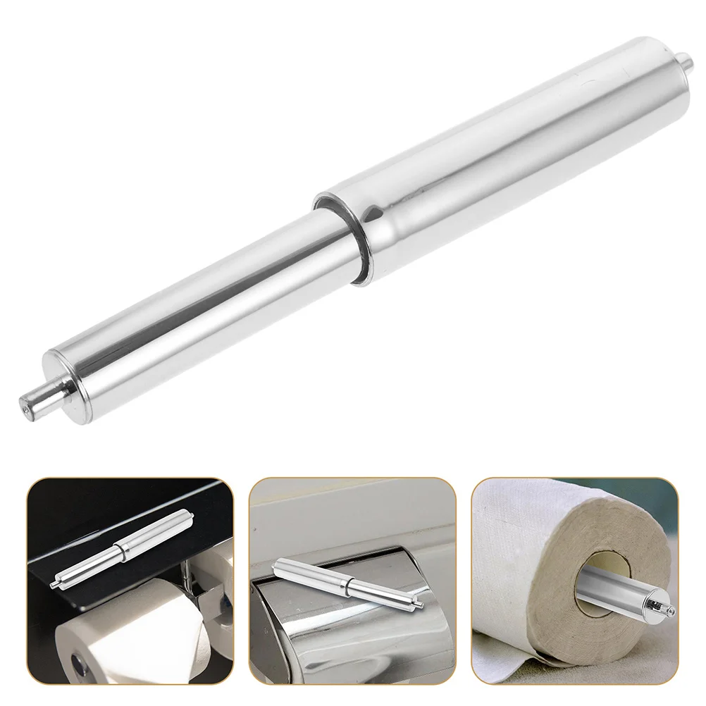 2 Pcs Paper Towel Holder Accessories Toilet Tissue Roller for Bathroom Box Spring Loaded Stainless Steel Simple Telescopic Rod