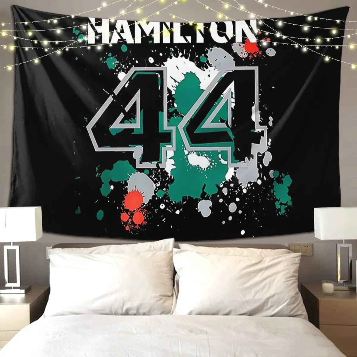 Lewis-Hamilton 44 Tapestry Hippie Wall Hanging Aesthetic Home Decoration Tapestries for Living Room Bedroom Dorm Room