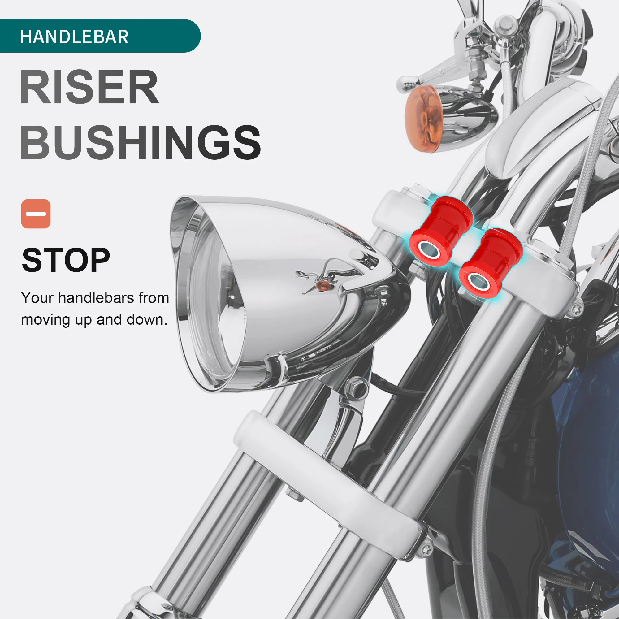 Polyurethane Handlebar Riser Bushings Damper Kit for Harley 1973-2017 Softail Dyna FXR & 1973-Up Sportster XL