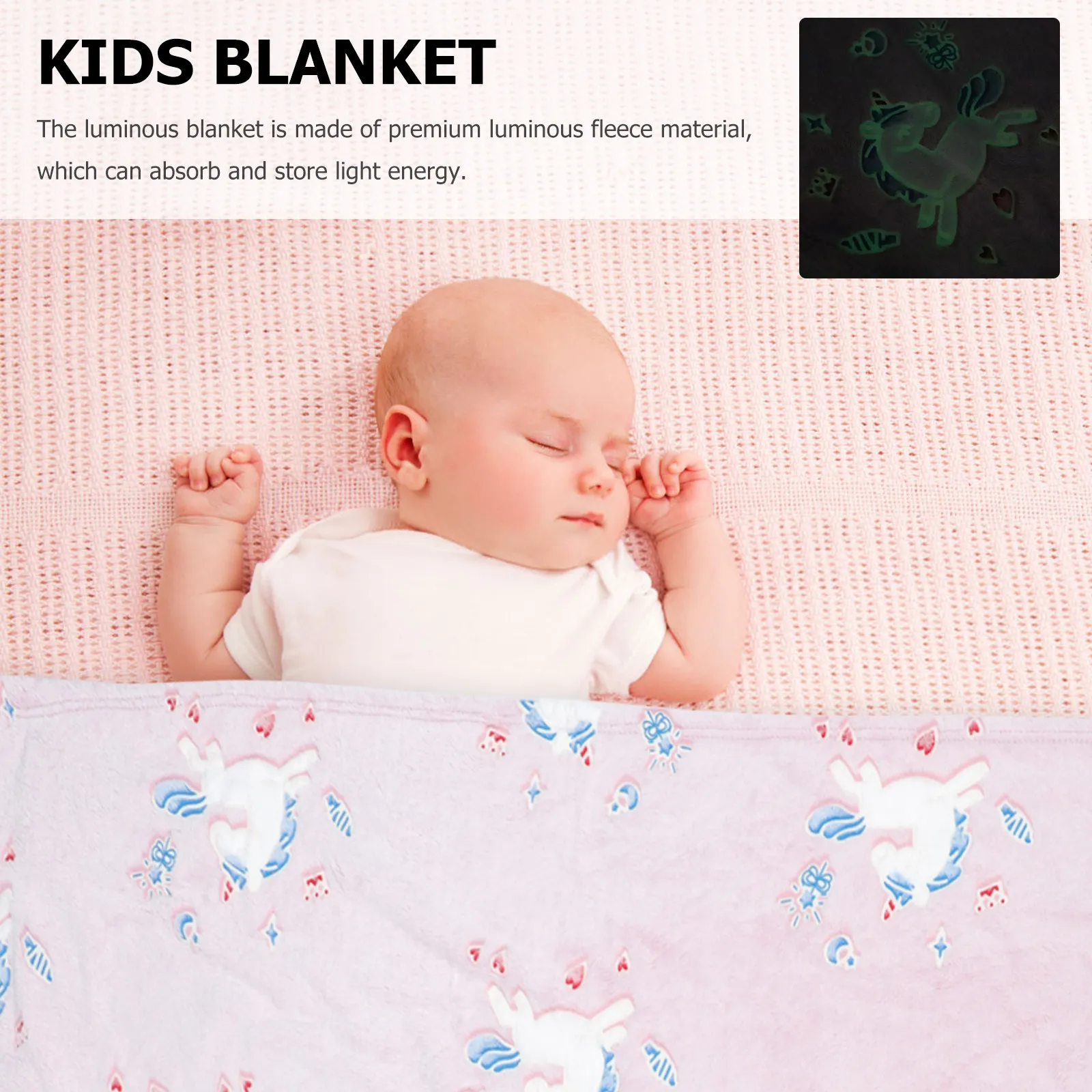 

Luminous Kids Blanket Glow Dark Unicorns Gifts Polyester Baby Newborn Travel Camping Throw Blanket Winter Sofas Bedrooms Cars