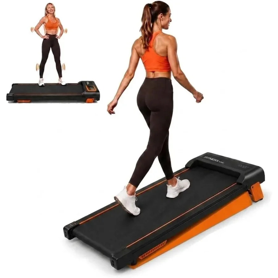 Under Desk Walking Pad with Vibration Plate and 10 Incline for Home Office Use, Steel Frame, Black, Foldable Quiet Operation