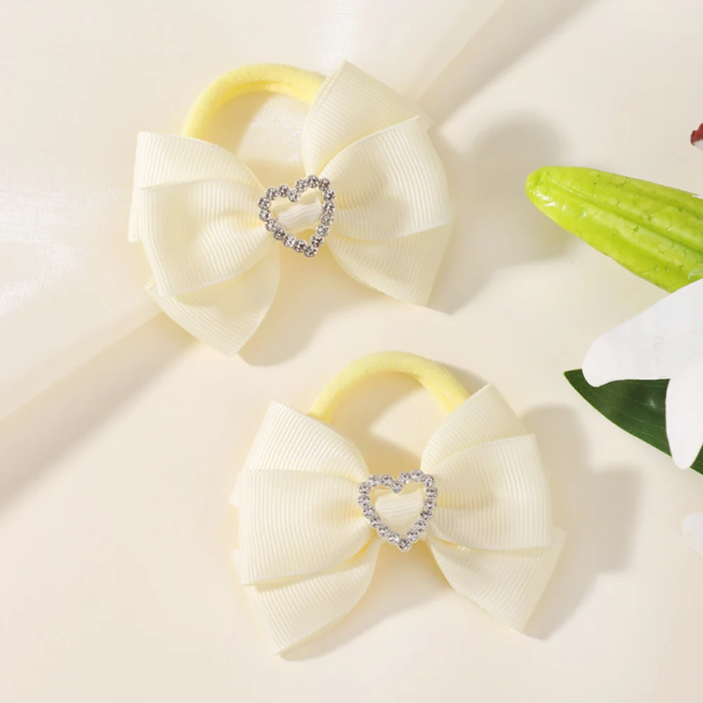 BABY BOWS 2 Stück/Set Kinder Mädchen Niedliche Doppelschichtige Schleifen-Haargummis Haarbänder Kinder Basis-Pferdeschwanz-Kopfschmuck Haaraccessoires – Detail 26