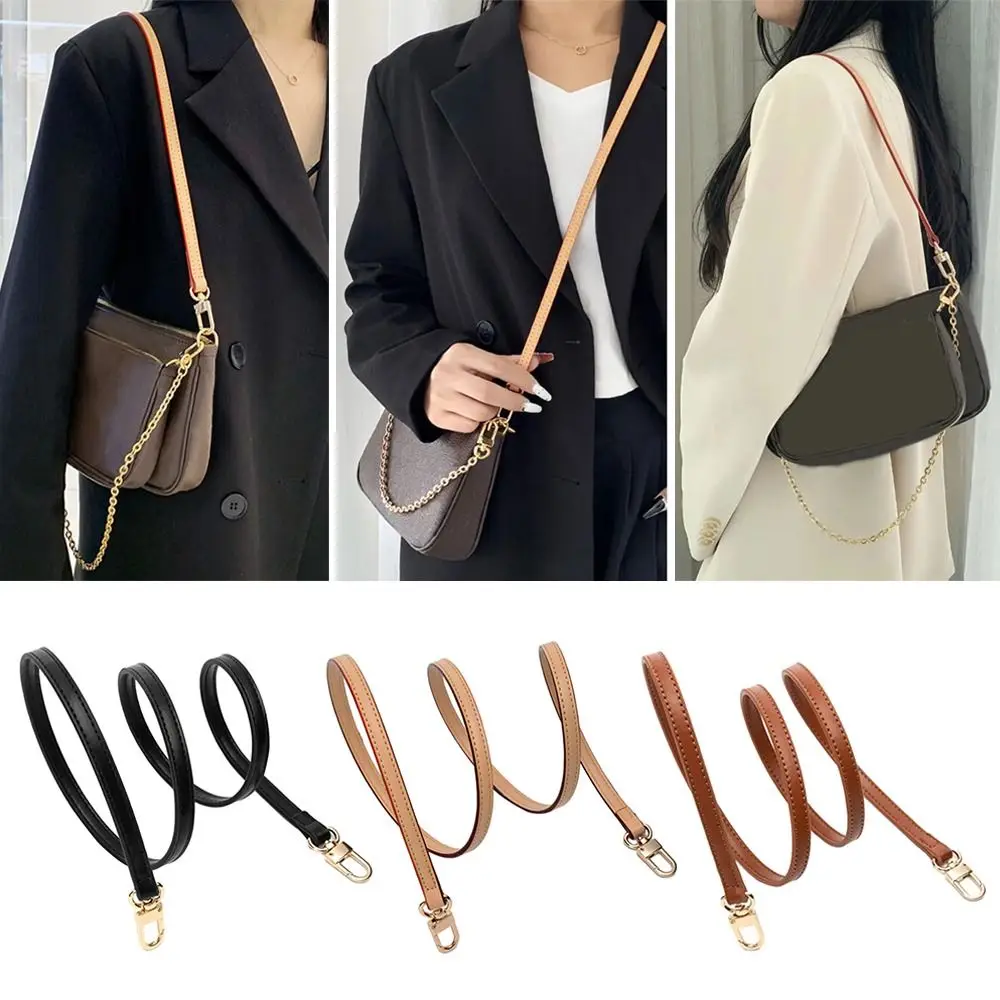 Adjustable Bag Strap Fashion Solid Color Replacement Handbag Belt Leather Thin Shoulder Bag Strap