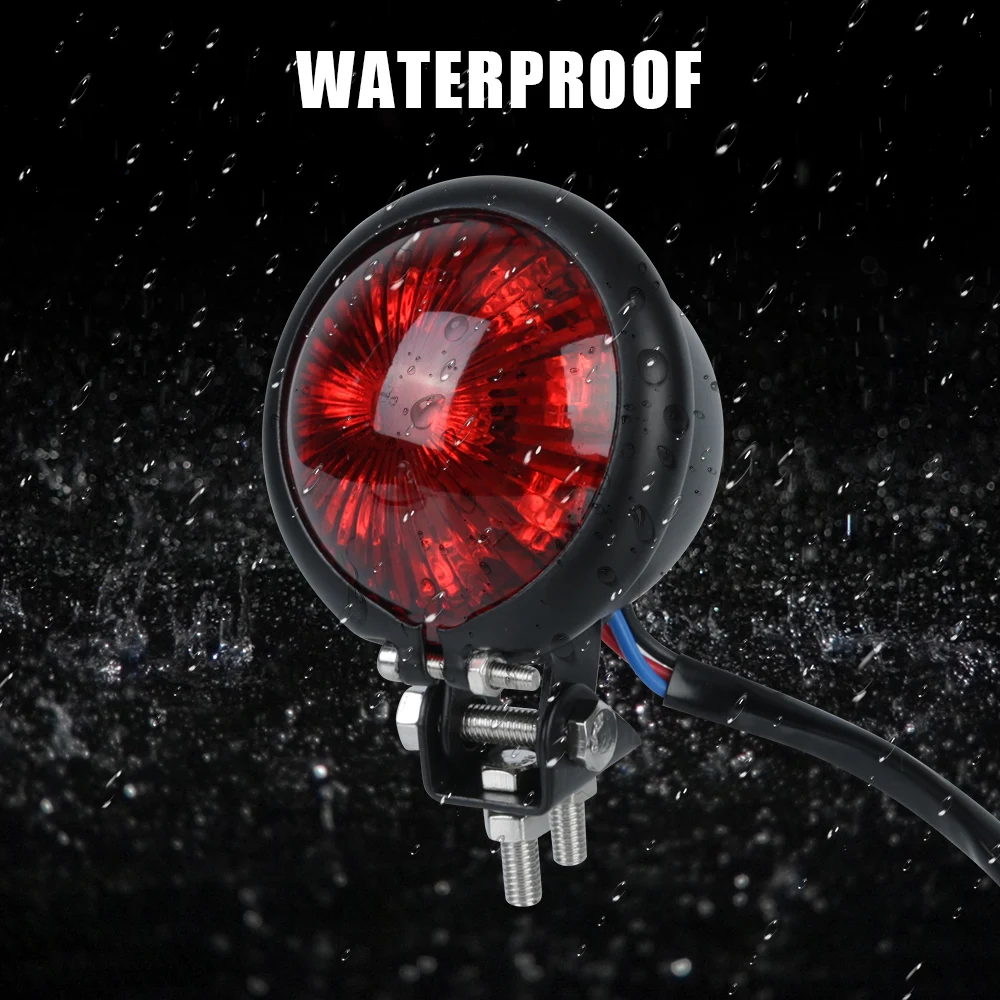 12V Taillights Motorcycle Brake Light LED Motorbike Stop Rear Tail Lamp Red Indicator Blinker ATV UTV Dirt Pit Bike Accessories