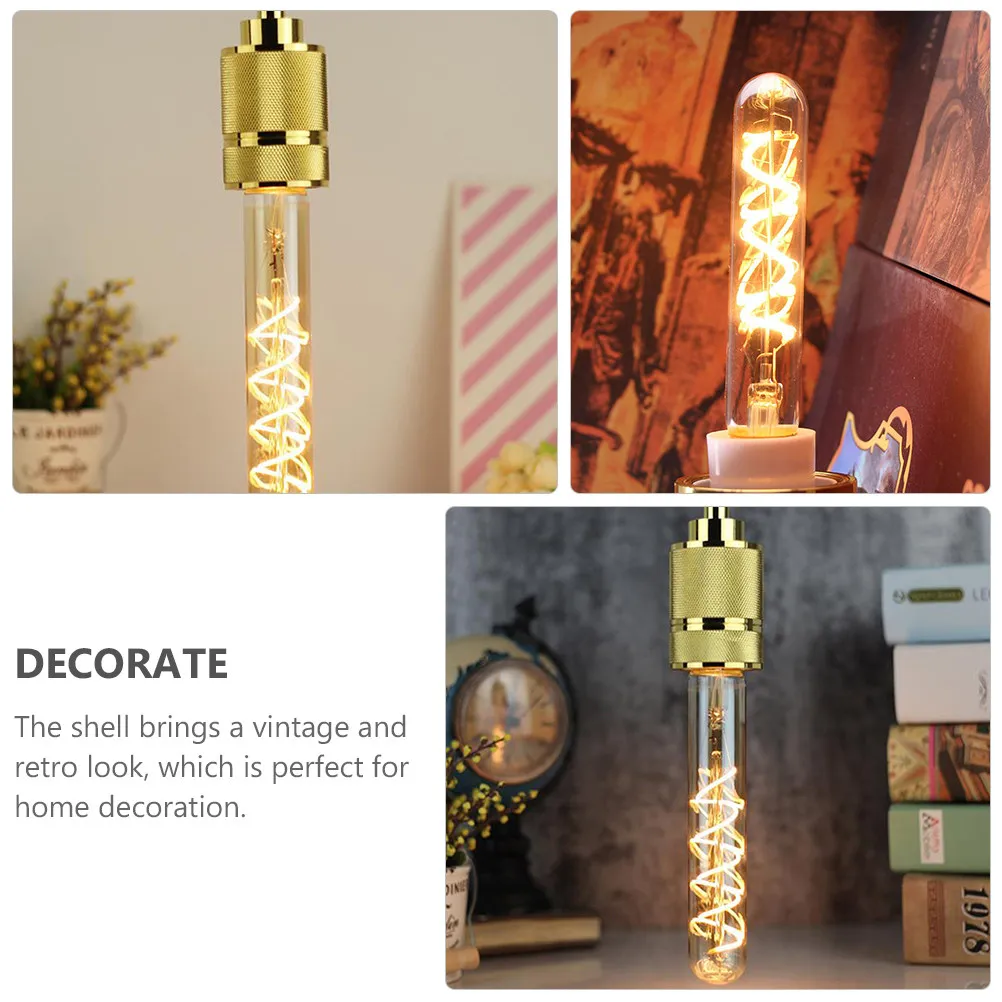 LED Warm Yellow Tubular Filament Bulb Vintage Shell Soft Warm for Home Hotel Shop Decoration Energy Saving
