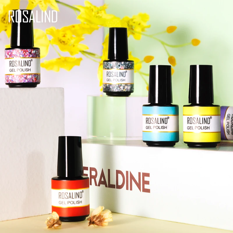 Rosalind Uv Nail Gel 2 Stuks Set Pure Kleur Semi Permanente Hybrid Vernis Manicure Nail Art Base Top Coat Nail gel Polish Kit Nieuwe