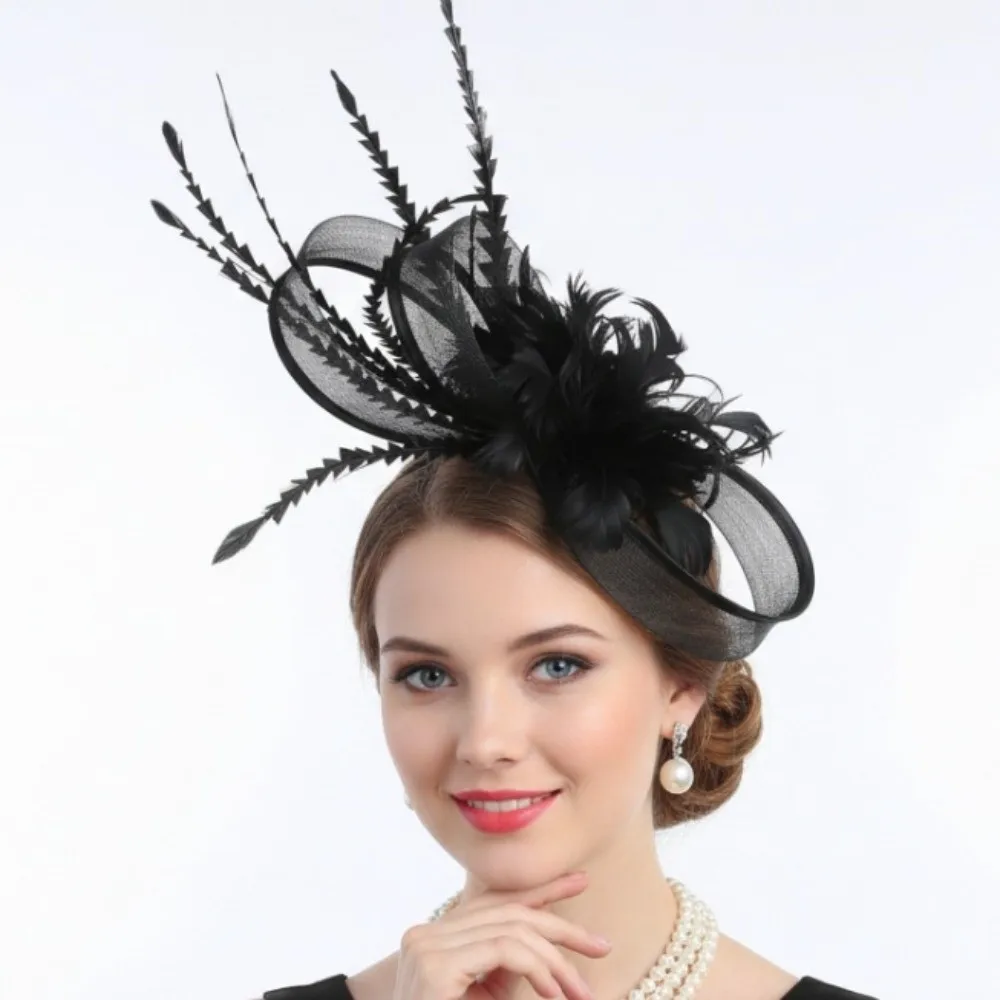 

Элегантные винтажные шляпки для скачек Royal Ascot: головные уборы для женщин, аксессуары для волос с цветами, сетчатые фасцинаторы