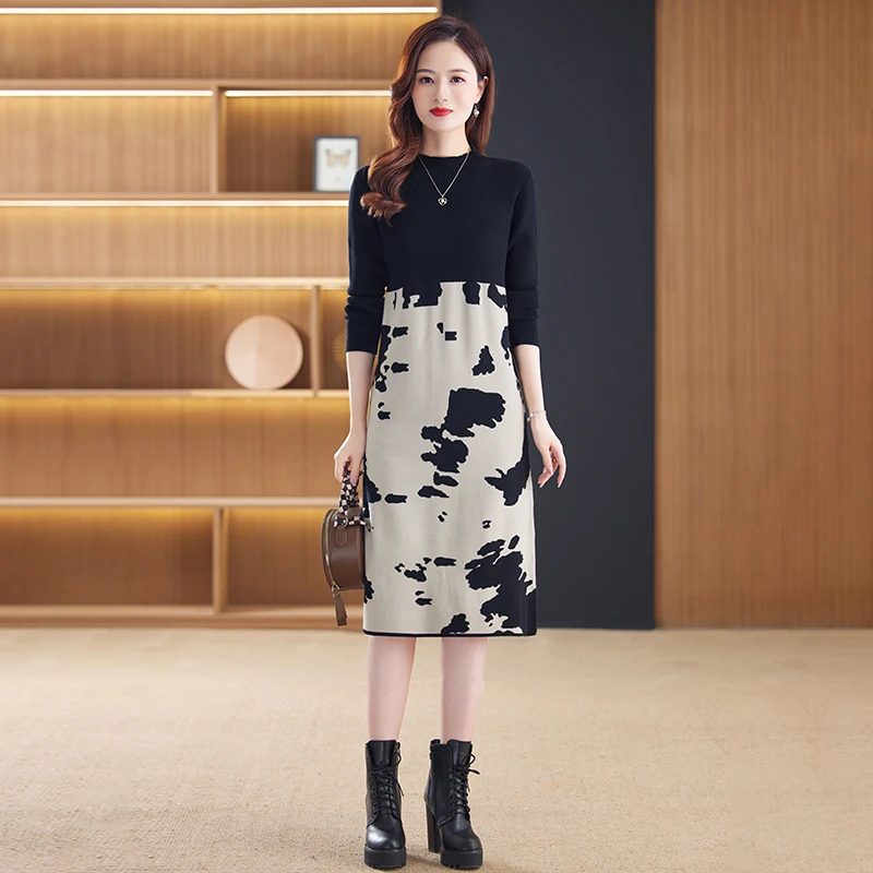 2023 New Fashion Underlay Skirt Autumn/Winter Loose Fit Knitted Skirt Korean Version Elegant Vintage Cashmere Sweater Vestidos