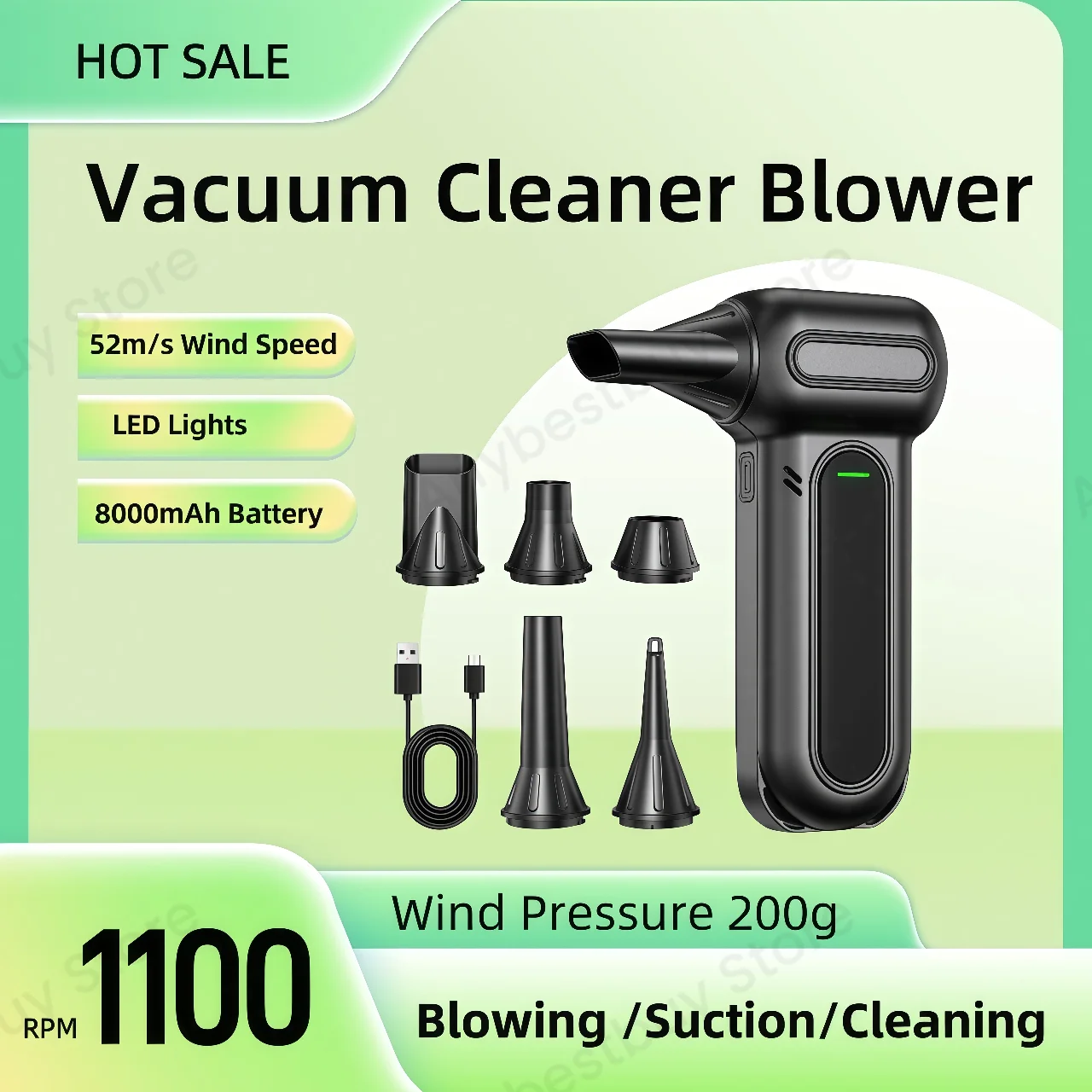 

110000 об/мин турбоструйный вентилятор, вакуумный 3-ступенчатый регулируемый турбовентилятор, беспроводной вентилятор для сжатого воздуха, гриль-вентилятор, сильный воздуходувка, 8000 мАч