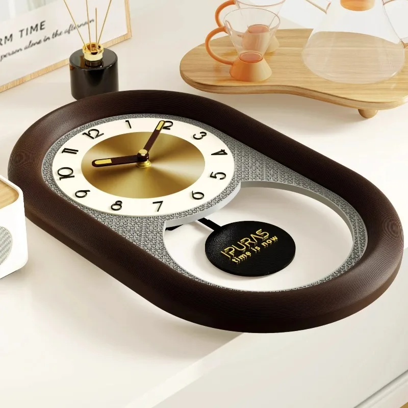 Vintage Artistic Pendulum Wall Clocks Household Creative Simple Artistic Living Room Silent Wall Clock Nordic Home Decorations