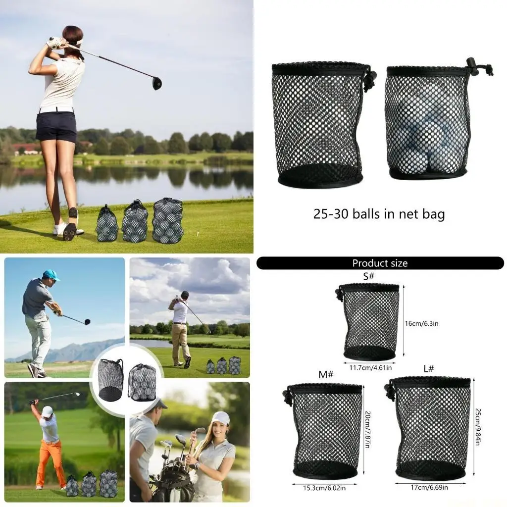 

U2JB Сумка для мяча для гольфа Аксессуары для гольфа Спортивная сетчатая сумка Нейлоновая сумка для хранения мячей для гольфа