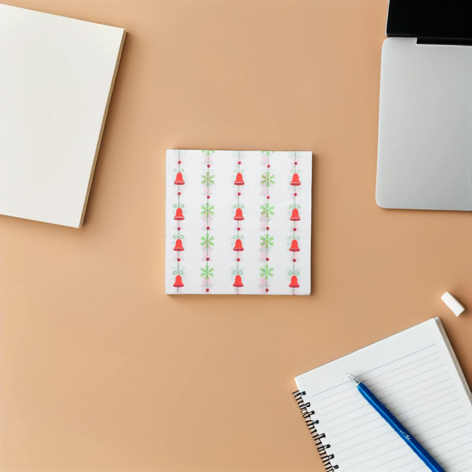 

120pcs Christmas Paper Napkins Holiday Bell Pattern Premium Disposable Dinner Party Decorative for Family Gathering Outdoor