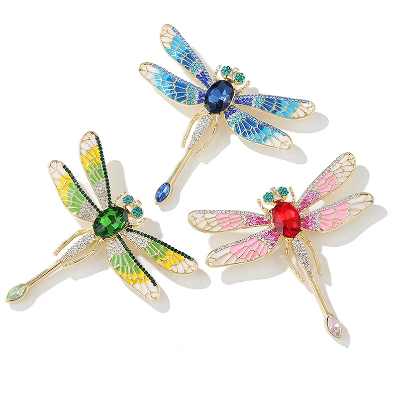 1Pc Exquisite Retro Enamel Dragonfly Brooches Pins For Women Clothing Coat Party Accessries Gifts