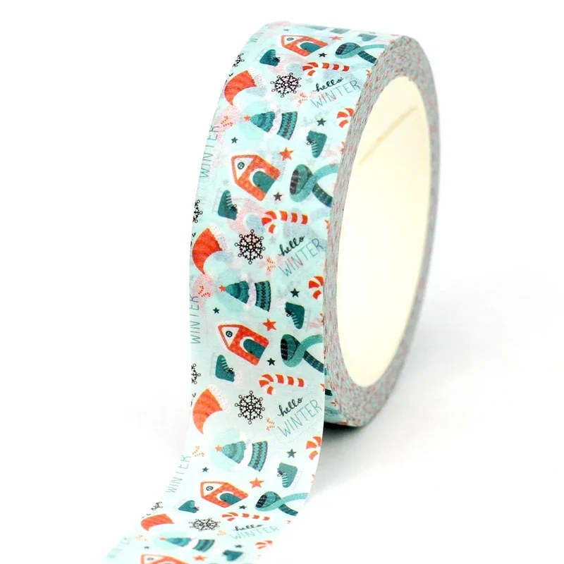 2024 NEW 1PC 10M Decorative Winter Scarves Washi Tapes for Scrapbooking Journaling Adhesive Masking Tape Cute Stationary