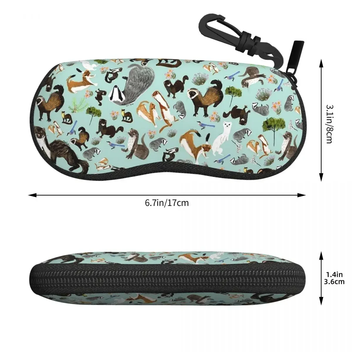 Mustelids From Spain Pattern Shell Glasses Case Protective Sunglasses Box Women Men Soft Eyeglass Bag Pouch