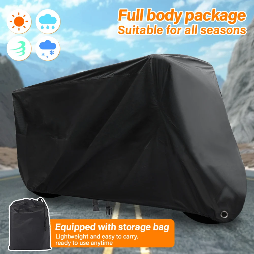 

190T Motorcycle Cover Waterproof Outdoor Indoor Scooter Wear-resistant Fabric Motorbike Cover All Season Dustproof UV Protective