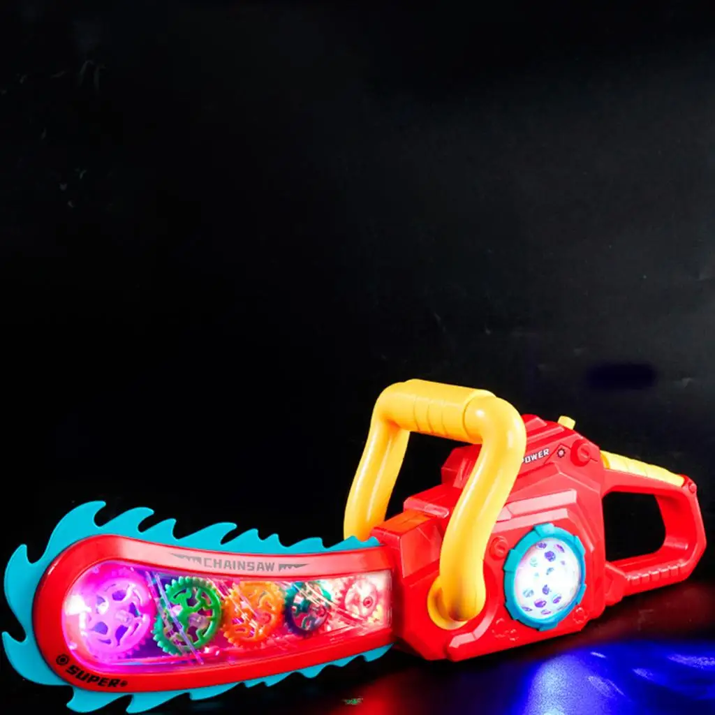 Electric Gear Chainsaw with Light and Music for Girls Boys Play Tool Toy