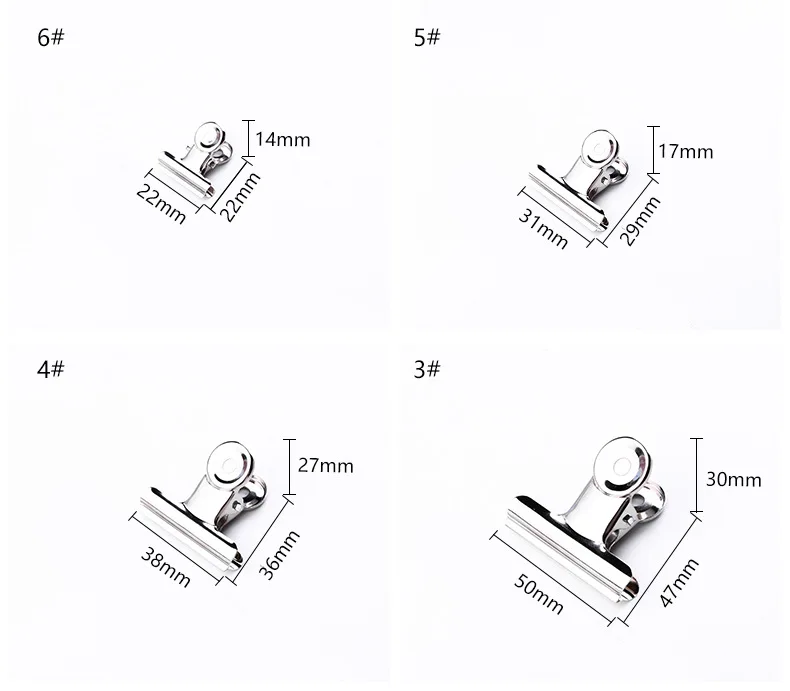 10p Powerful Metal Clip Stationery Office Supplies Household Folder Fixing Small Book Clip Extra Large Sketch Board Drawing Clip