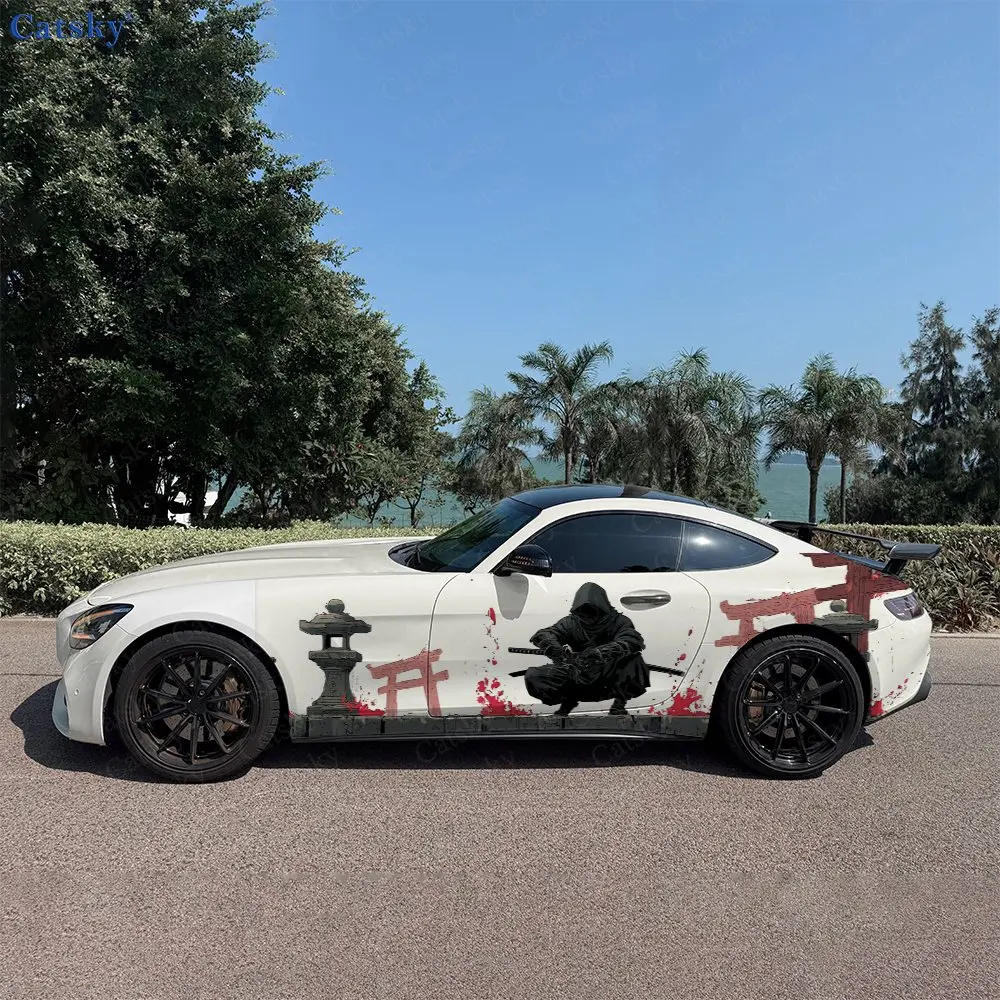 

2pcs Shadow Ninja Burning Realm, Durable, Fade-resistant, Enhance Vehicle Aesthetics With Bold Artistic Design Car Vinyl Wraps