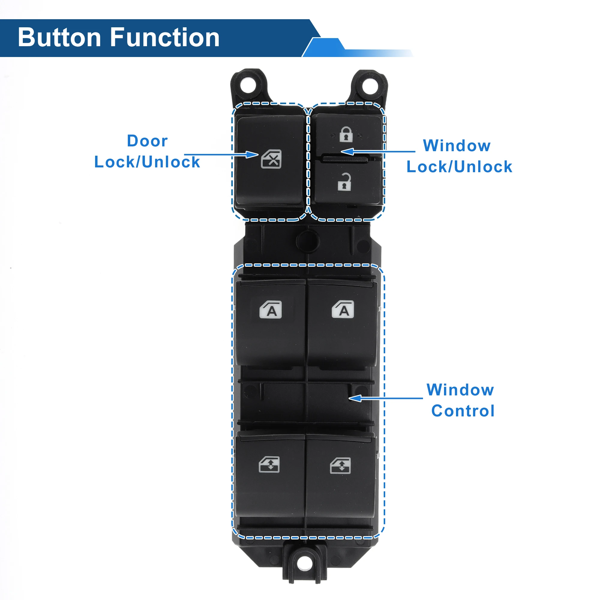 

UXCELL Front Left Driver Side Power Window Switch for Toyota Camry 2.5L 3.5L 2015-2017 Window Control Switch No.8482006120 Black