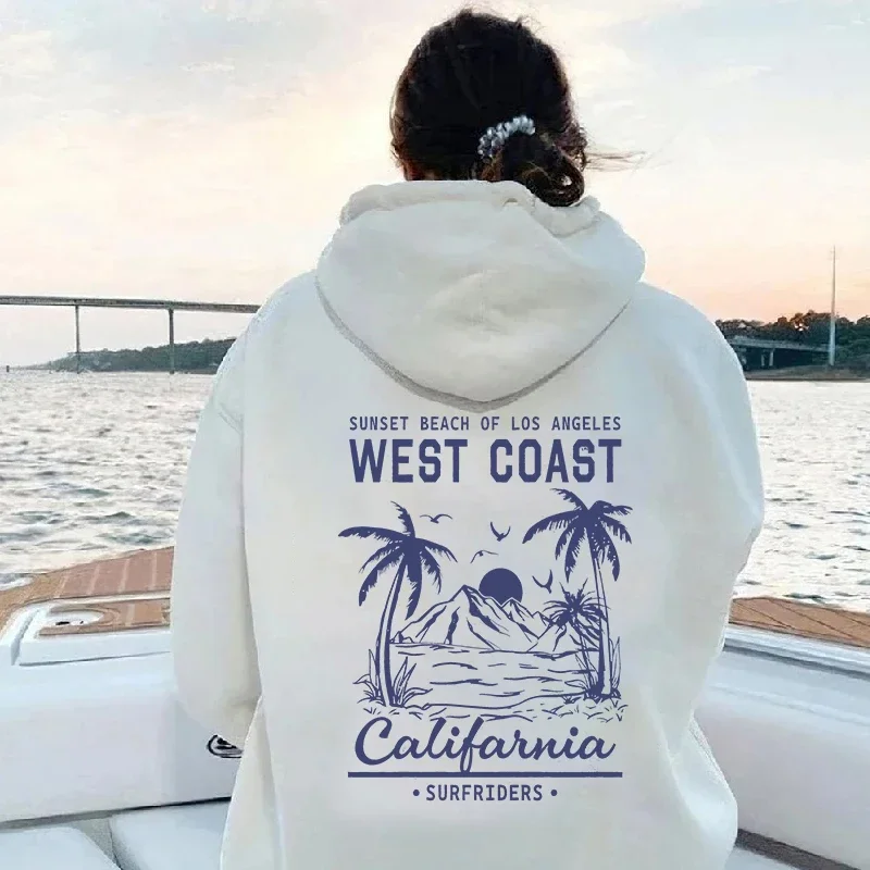 WEST COAST Island Manga Printed Hoodies for Women Men Harajuku Casual Comfortable Soft Sweatshirt Winter Spring Popular Pullover