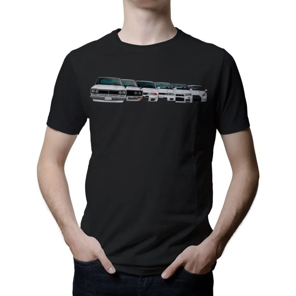 Hot Sale 100% cotton Classic Japanese car fans GTR Timeline JDM T-Shirt r34 r35 r33 r32 High Quality Tee shirt