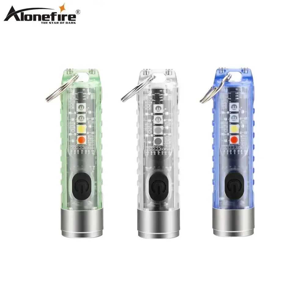 

Alonefire S11 Mini Powerful EDC Flashlight 400LM Keychain Torchwith Strong Magnetic Work Light IP66 Waterproof Camping Light