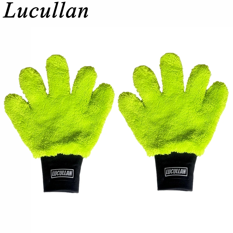 Lucullan Doppelseitiger 5-Finger-Handschuh aus Mikrofaser, superweich, kratzfrei, Flexibilität, entspricht jede Form