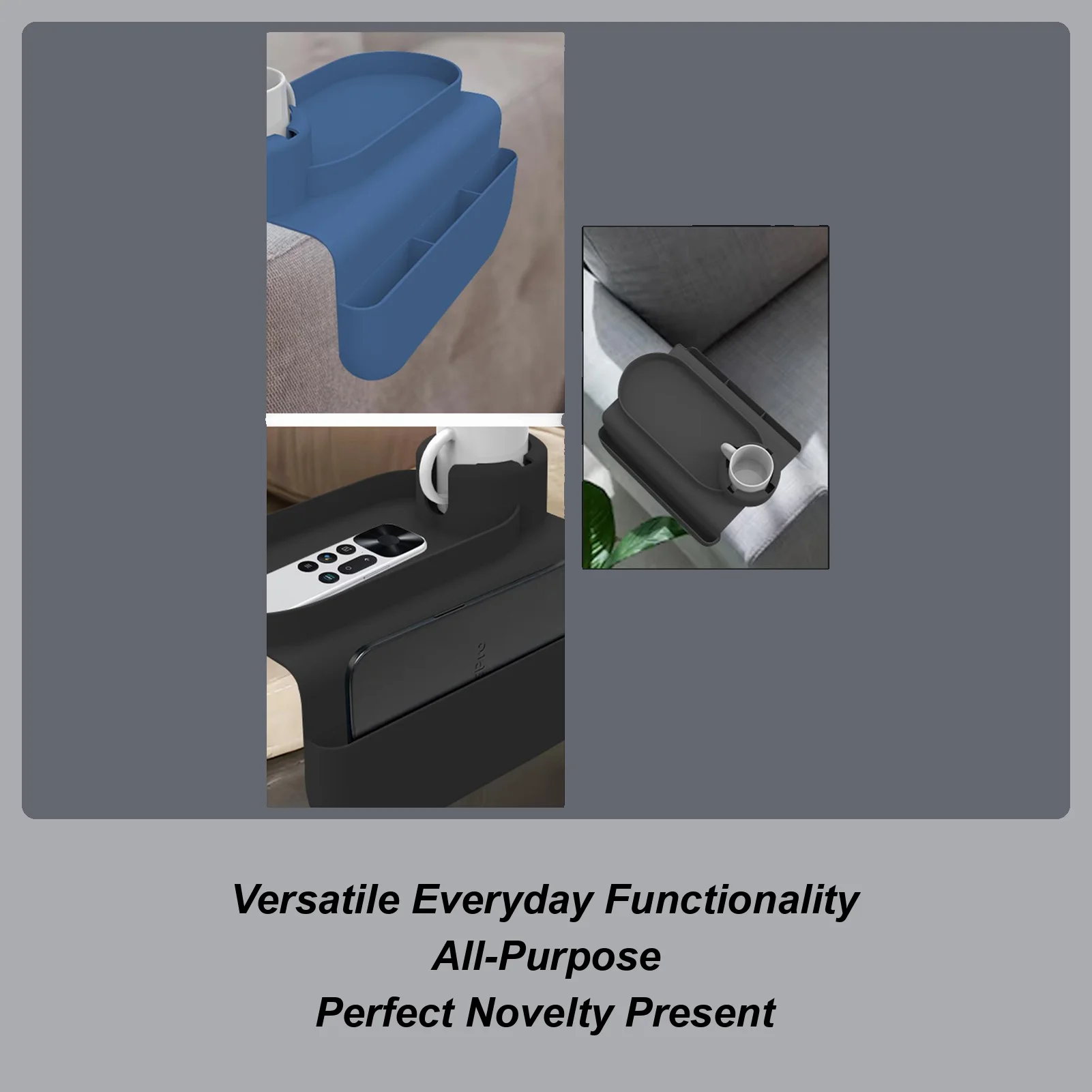 

Поднос для подлокотника дивана, силиконовый поднос для дивана, компактный съемный поднос для закусок для гостиной, для женщин и мужчин в помещении