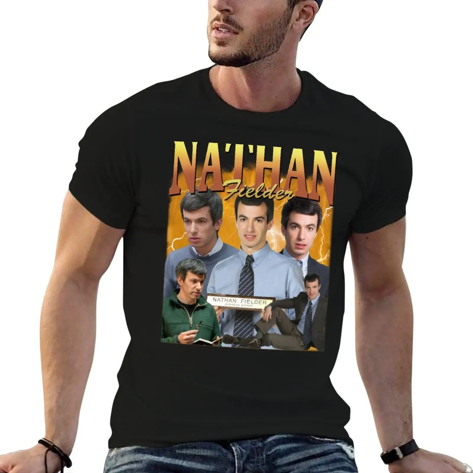 Nathan Fielder Retro 90s T-Shirt blue archive funny meme t-shirts t shirts for men graphic