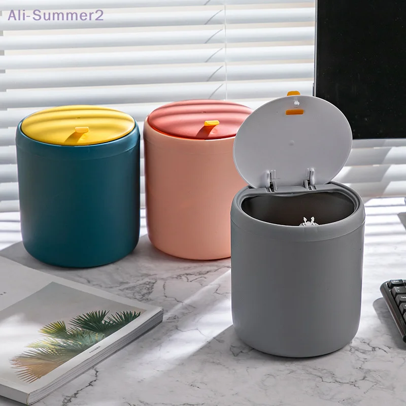 Mini Waste Bin Desktop Office Trash Can Home Garbage Basket Table Plastic Organizer Office Supplies Dustbins Sundries Barrel Box