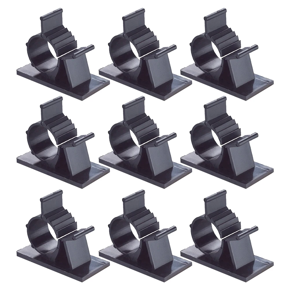 

100pcs Cable Clips Mini Size Easy Install Remove Trace Free Cord Organizer Black Wire Management Household Solution